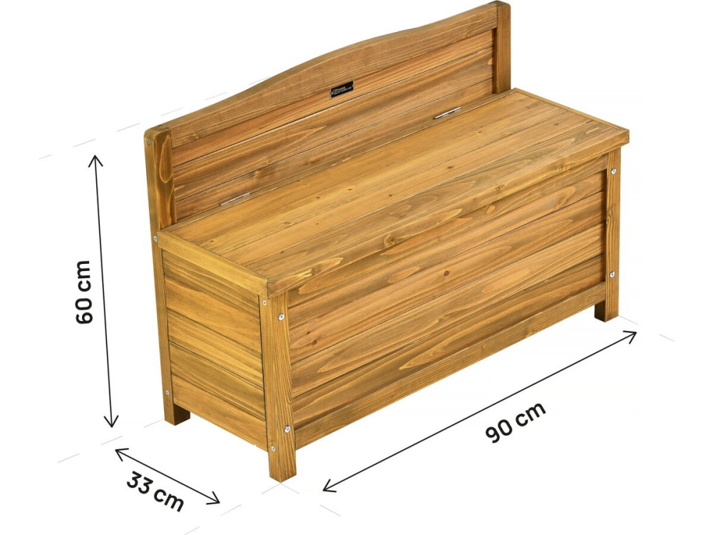 Panchina da giardino in legno "Ben" - 90 x 33 x 60 cm - Marrone