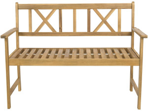 Panchina da giardino in legno 120 cm "Surabaya" - 2 posti - Marrone