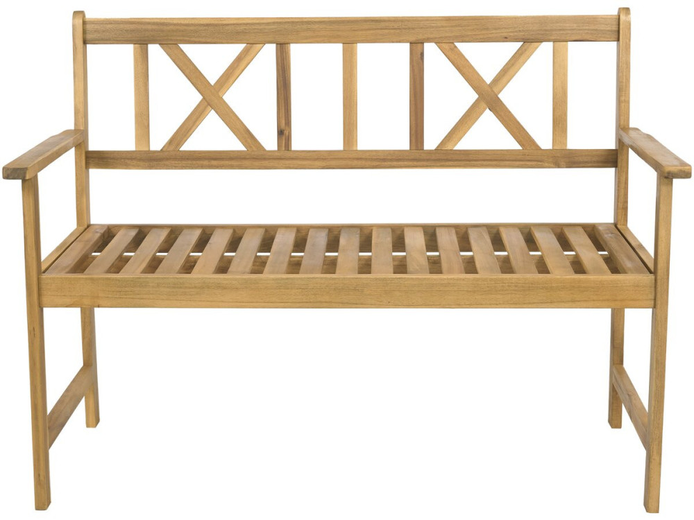 Panchina da giardino in legno 120 cm "Surabaya" - 2 posti - Marrone