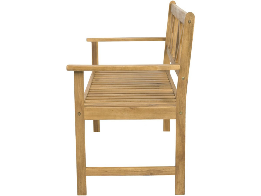 Panchina da giardino in legno 120 cm "Surabaya" - 2 posti - Marrone