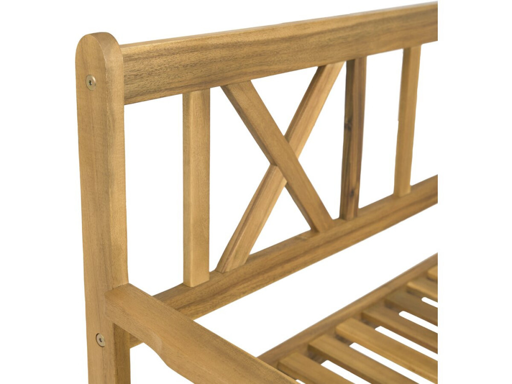 Panchina da giardino in legno 120 cm "Surabaya" - 2 posti - Marrone