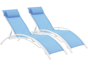 2 lettini in alluminio Beauty - PHOENIX - Blu - seti di 2