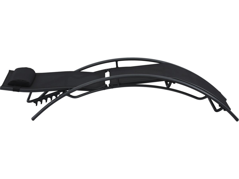 Set di 2 lettini prendisole Beauty "Phoenix" in alluminio Nero
