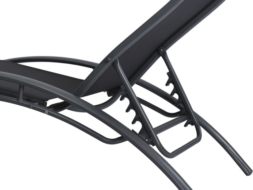 Set di 2 lettini prendisole Beauty "Phoenix" in alluminio Nero