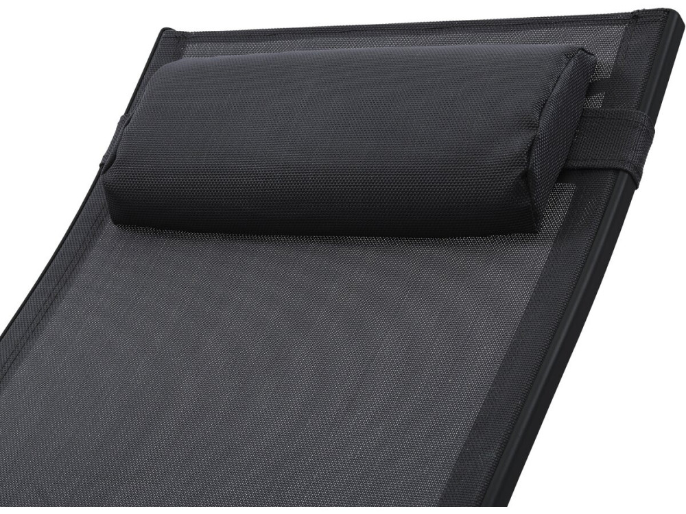Set di 2 lettini prendisole Beauty "Phoenix" in alluminio Nero