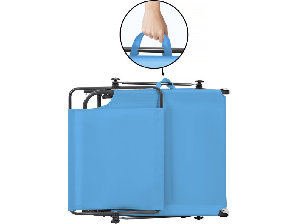 Lettino prendisole pieghevole "Lazy" - Con parasole - Blu