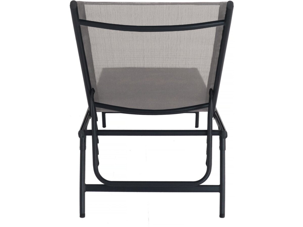 Set di 2 lettini prendisole in metallo "Sublima" - 180 x 54 x 104 cm - Tortora