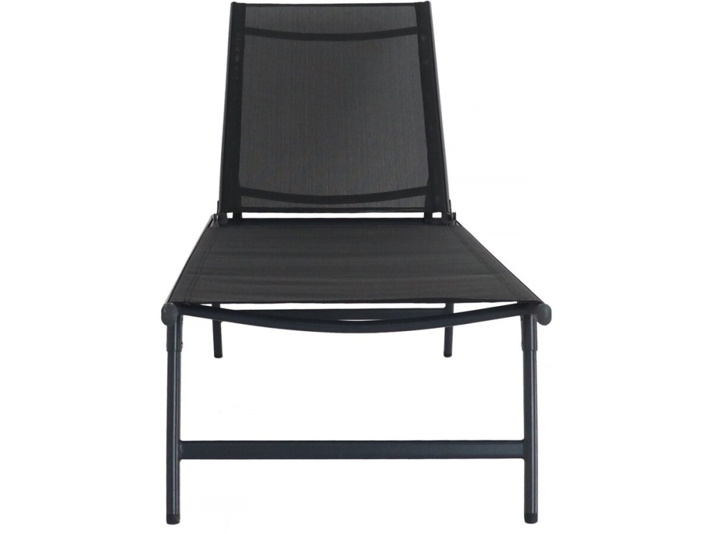 Set di 2 lettini prendisole in metallo "Sublima" - 180 x 54 x 104 cm - Nero