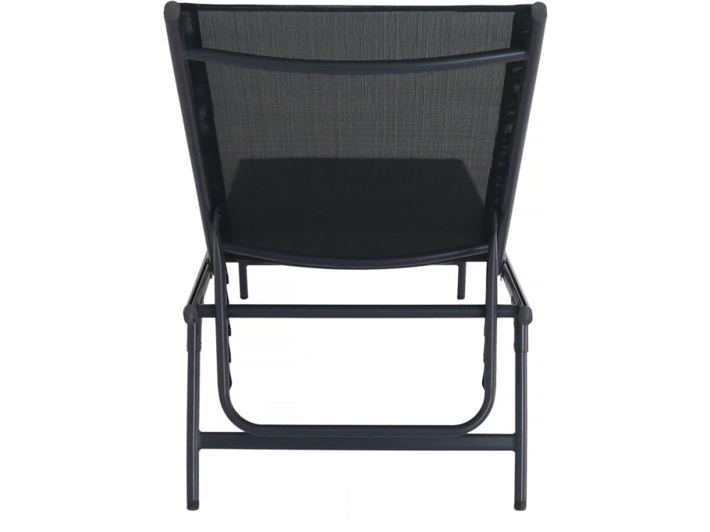 Set di 2 lettini prendisole in metallo "Sublima" - 180 x 54 x 104 cm - Nero