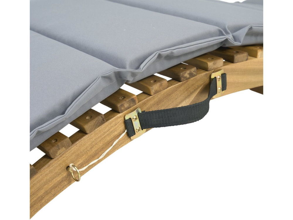 Lettino in legno "Jakarta" con cuscini - Grigio