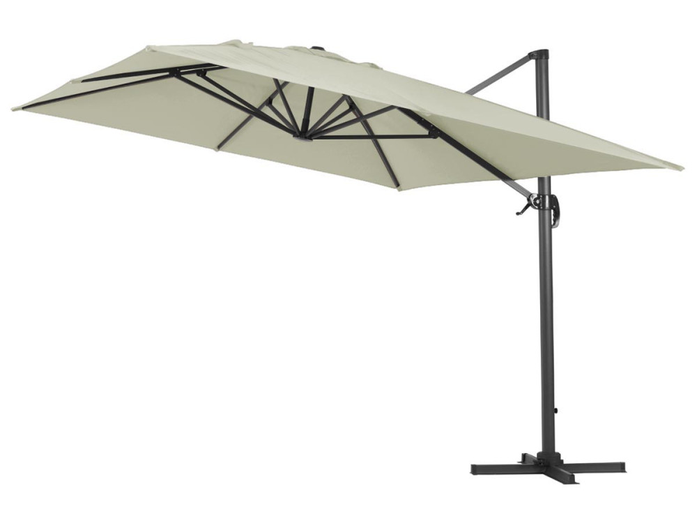 Ombrellone decentrato in alluminio SUN 4 - Rettangolare - 3 x 4 m - Ecru