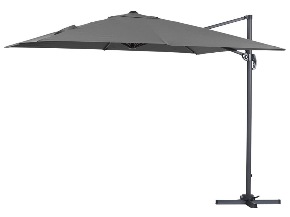 Ombrellone da giardino decentrato in alluminio SUN 3 - Quadrato  - 3 x 3 m - Grigio