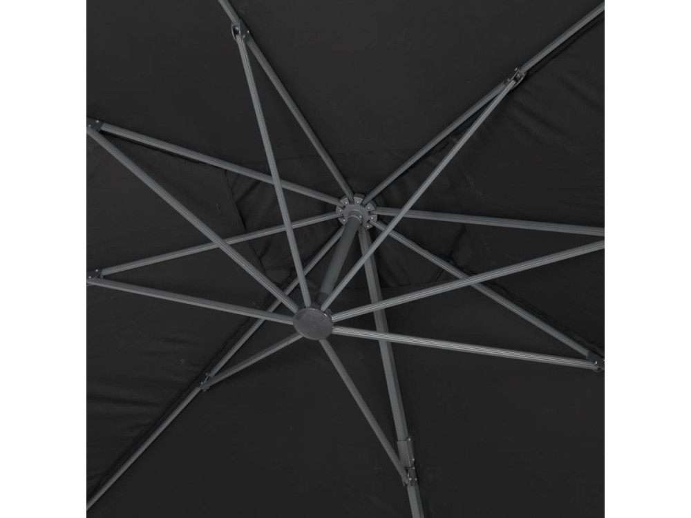 Ombrellone decentrato da giardino Alu "Sun 4" - Rettangolo - 3 x 4 m - Nero + Copertura protettiva