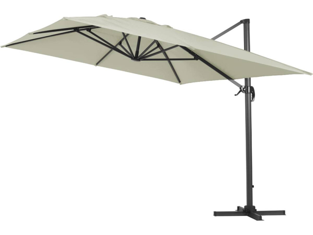 Ombrellone decentrato da giardino Alu "Sun 4" - Rettangolo - 3 x 4 m - Ecru + Fodera di protezione