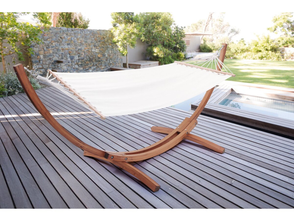 Amaca di legno con tela di cotone "Dallas" - 3 m - Ecru