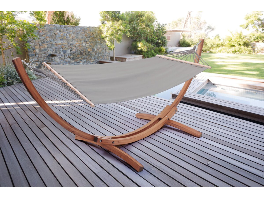 Amaca in legno con tela di cotone "Dallas" - 3 m - Grigio