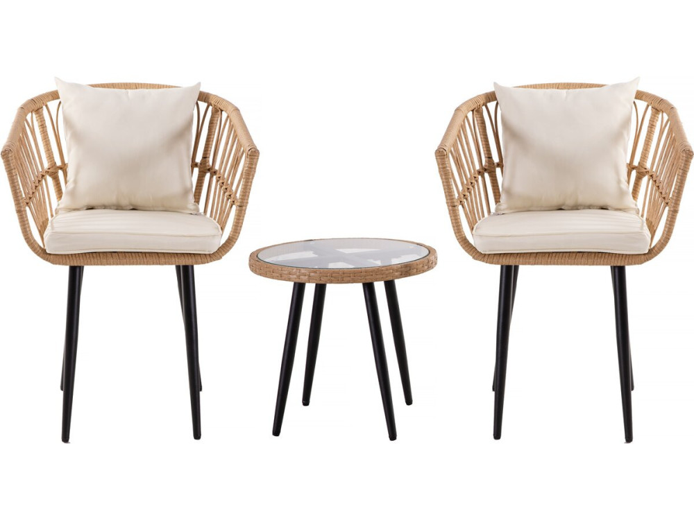 Mobile da giardino in rattan "Vela" - 2 posti - Marrone