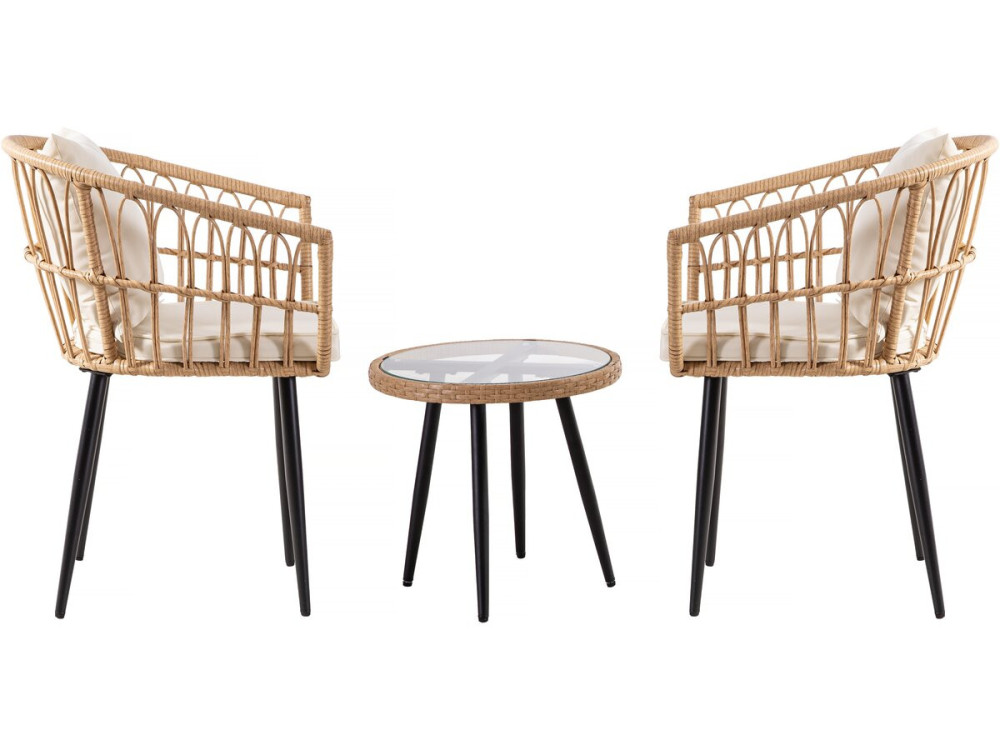 Mobile da giardino in rattan "Vela" - 2 posti - Marrone