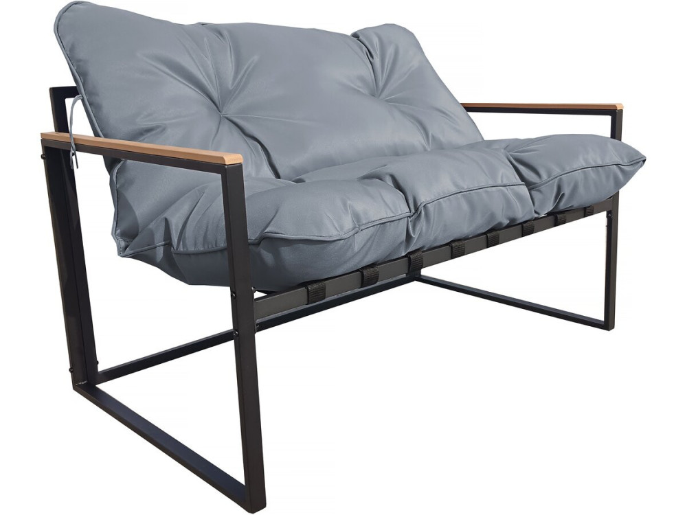 Set di mobili da giardino "Jules" - 4 posti - Grigio/Nero