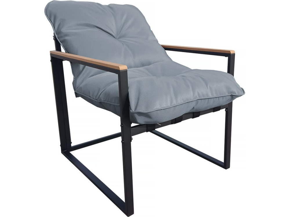 Set di mobili da giardino "Jules" - 4 posti - Grigio/Nero