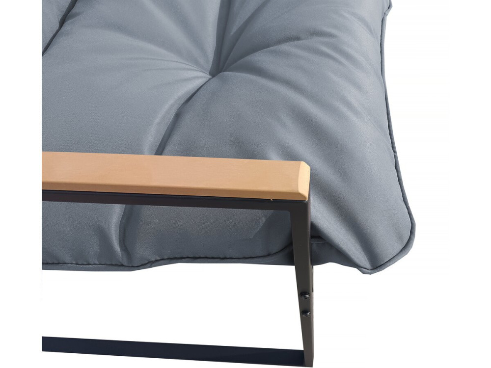 Set di mobili da giardino "Jules" - 4 posti - Grigio/Nero