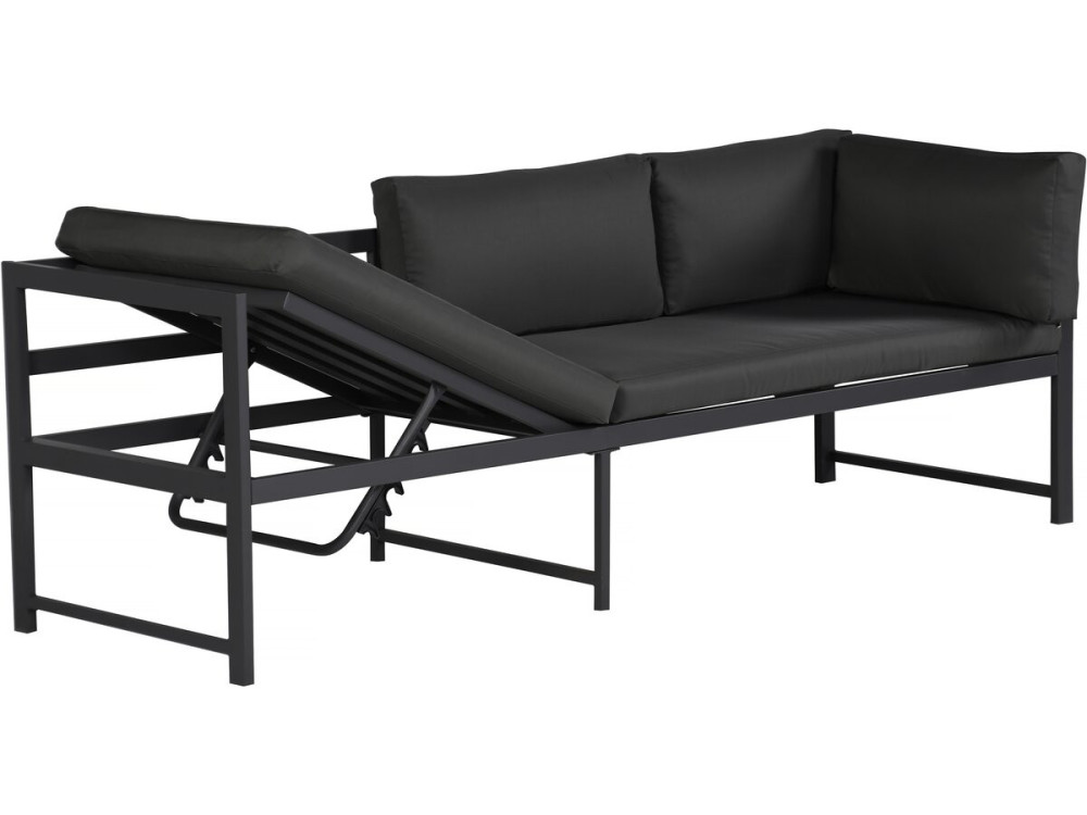 Set di mobili da giardino in metallo "Etna" - 6 posti - Grigio