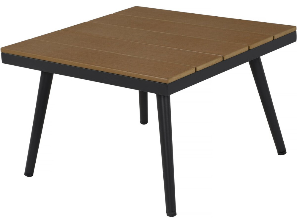 Divano angolare da giardino "Mira" - finto legno - 4 posti - Grigio