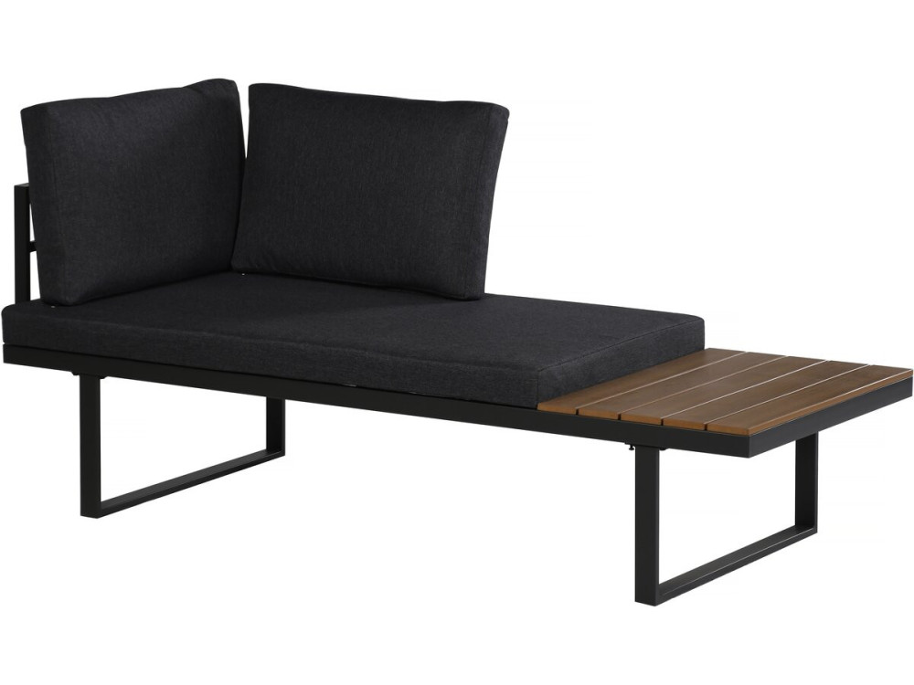 Set di mobili da giardino "Sylva" divano angolare modulare, finitura in finto legno - 4 posti - Grigio