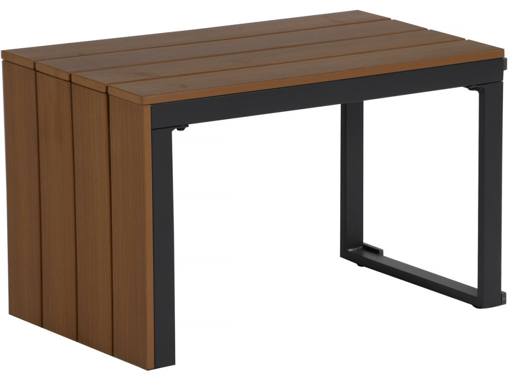 Set di mobili da giardino "Sylva" divano angolare modulare, finitura in finto legno - 4 posti - Grigio