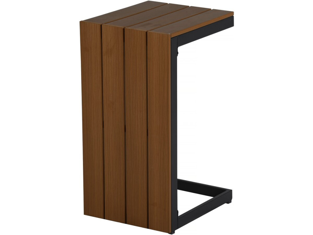 Set di mobili da giardino "Sylva" divano angolare modulare, finitura in finto legno - 4 posti - Grigio