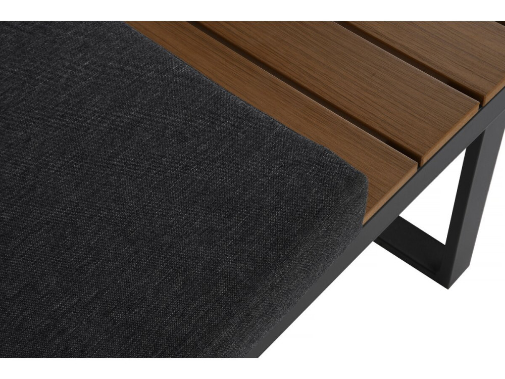 Set di mobili da giardino "Sylva" divano angolare modulare, finitura in finto legno - 4 posti - Grigio