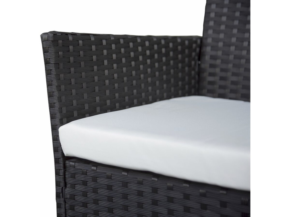 Set di mobili da giardino in resina intrecciata "Toronto" - 4 posti - Nero