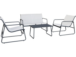 Set di mobili da giardino in metallo "Fortaleza" - 4 posti - Beige