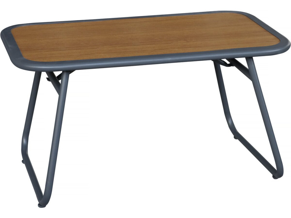 Set di mobili da giardino in metallo "Sparta" con decoro in finto legno - 4 posti - Grigio chiaro