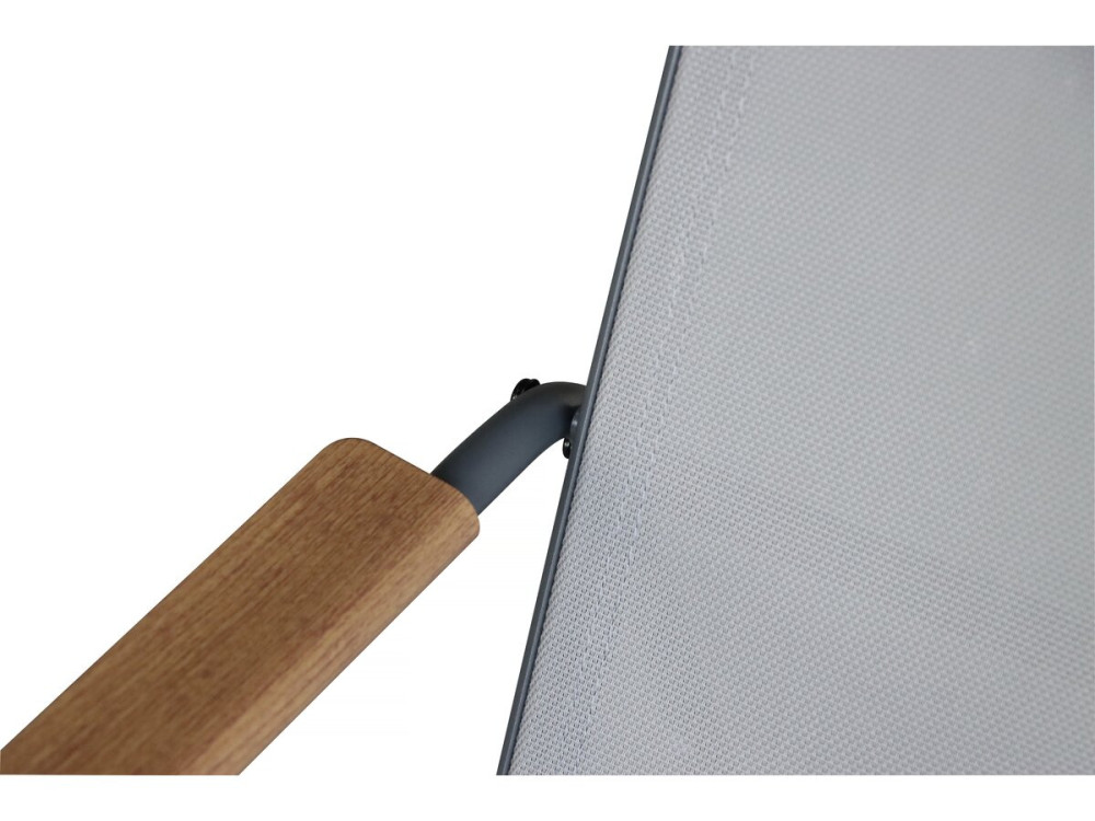 Set di mobili da giardino in metallo "Sparta" con decoro in finto legno - 4 posti - Grigio chiaro
