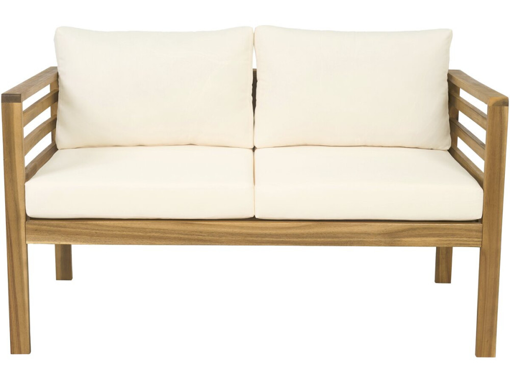 Set di mobili da giardino in legno "Beckham" con cuscini - 4 posti - Beige