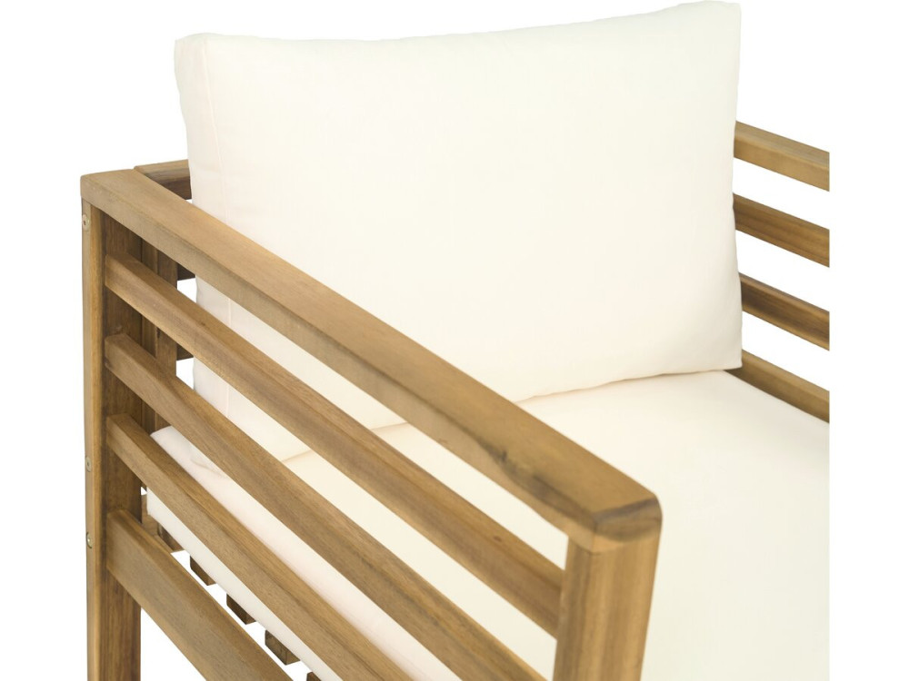 Set di mobili da giardino in legno "Beckham" con cuscini - 4 posti - Beige