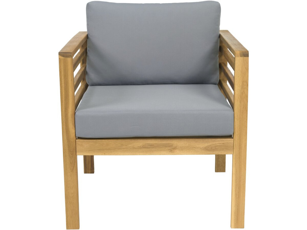 Set di mobili da giardino in legno con cuscini "Beckham" - 4 posti - Grigio