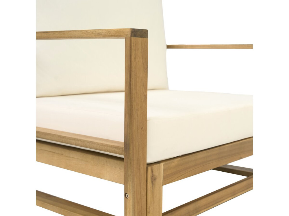 Set di mobili da giardino modulari in legno "Bellingham" con cuscini - 5 posti - Beige