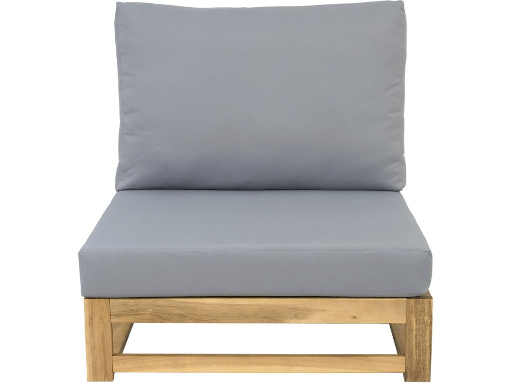 Set di mobili da giardino in legno di acacia con cuscini "Bellingham" - 5 posti - Grigio