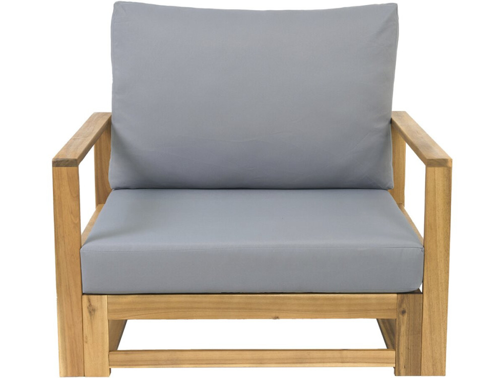 Set di mobili da giardino in legno di acacia con cuscini "Bellingham" - 5 posti - Grigio