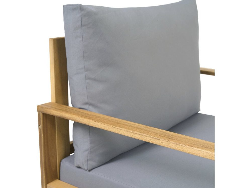 Set di mobili da giardino in legno di acacia con cuscini "Bellingham" - 5 posti - Grigio