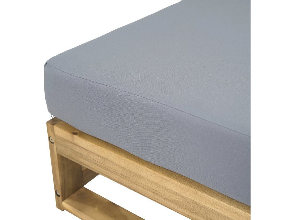 Set di mobili da giardino in legno di acacia con cuscini "Bellingham" - 5 posti - Grigio