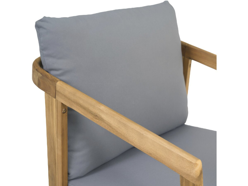 Set di mobili da giardino in legno "Presley" con cuscini - 4 posti - Grigio