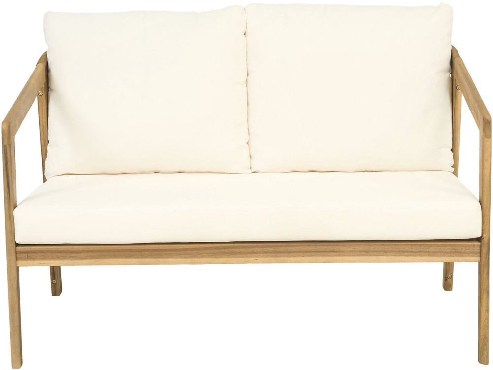Set di mobili da giardino in legno di acacia con cuscini "Presley" - 4 posti - Beige