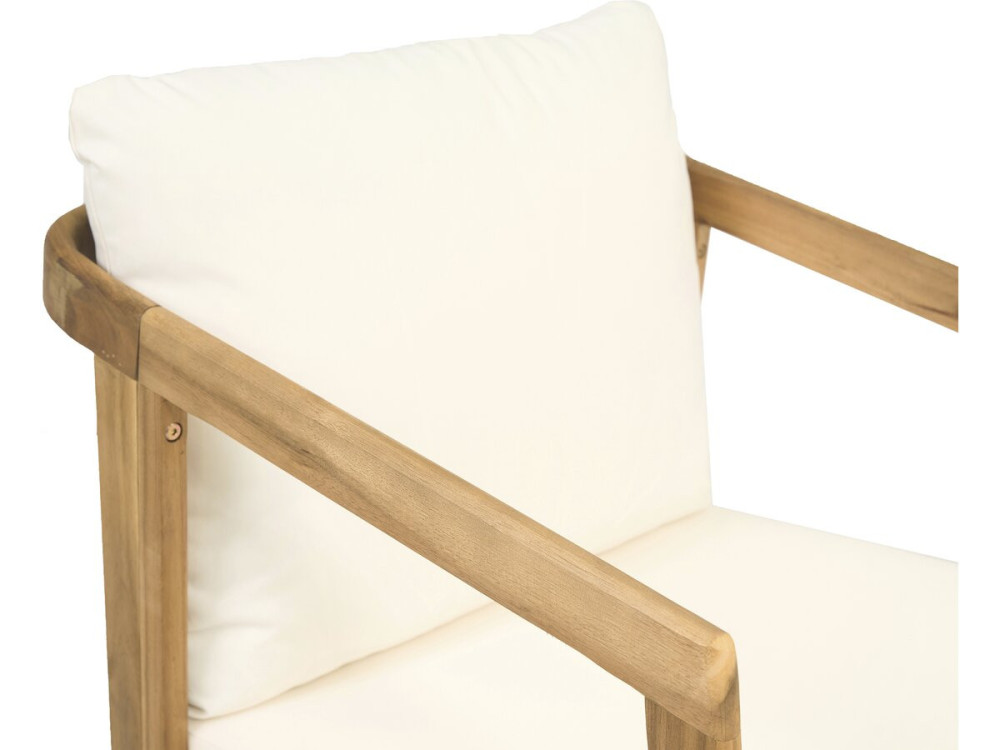 Set di mobili da giardino in legno di acacia con cuscini "Presley" - 4 posti - Beige