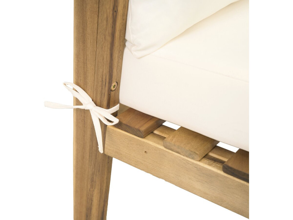 Set di mobili da giardino in legno di acacia con cuscini "Presley" - 4 posti - Beige