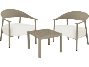 Set di mobili da giardino in metallo e plastica "Céora" - 2 posti - Taupe