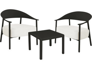 Set di mobili da giardino in metallo e plastica "Céora" - 2 posti - Nero