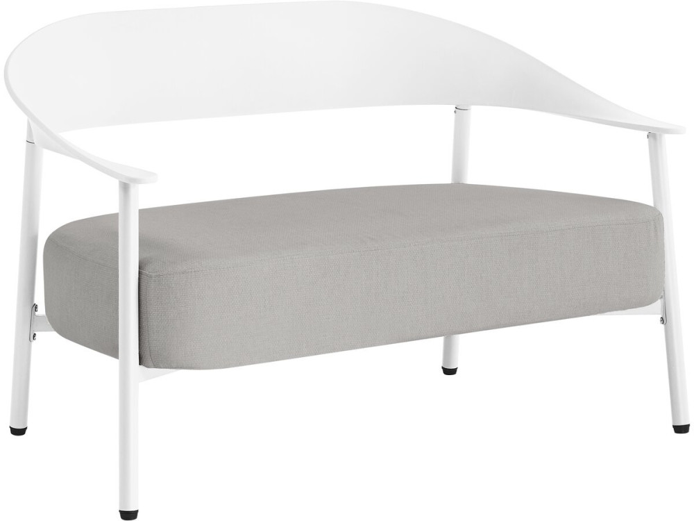 Set di mobili da giardino in metallo e plastica "Céora" - 4 posti - Bianco